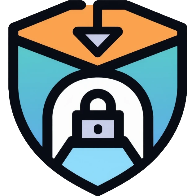 SecureNet VPN logo with shield, lock, and network tunnel icon emoji