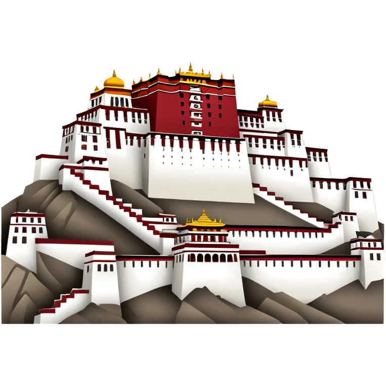 Potala Palace Lhasa Tibet simple cartoonish emoji style white and red Tibetan building emoji