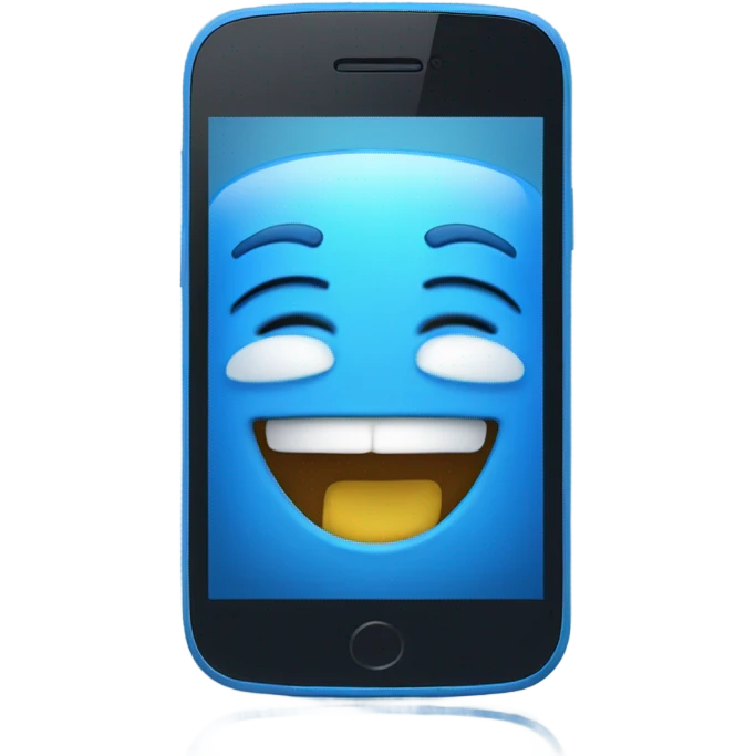 BLUE smartphone laughing emoji