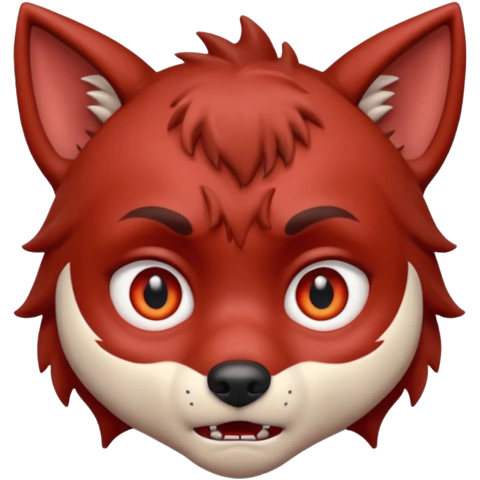 Wolf Boy Red Scared emoji