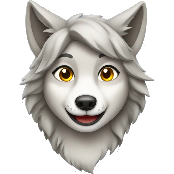 Happy female wolf emoji