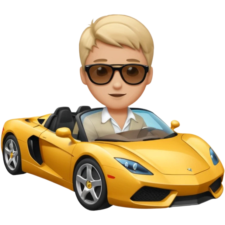 A rich boy in the super car  emoji
