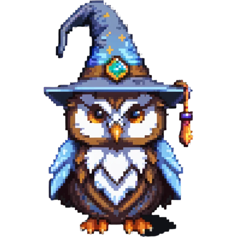 owl with a wizard hat emoji