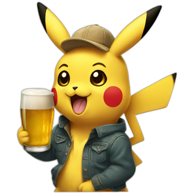 pikachu dring beer emoji