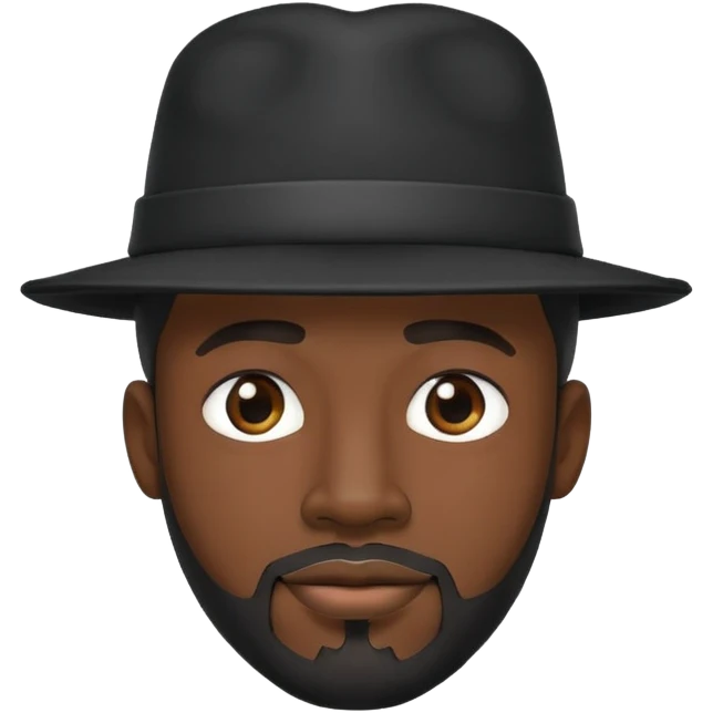 Black guy with black hat and Goatee emoji