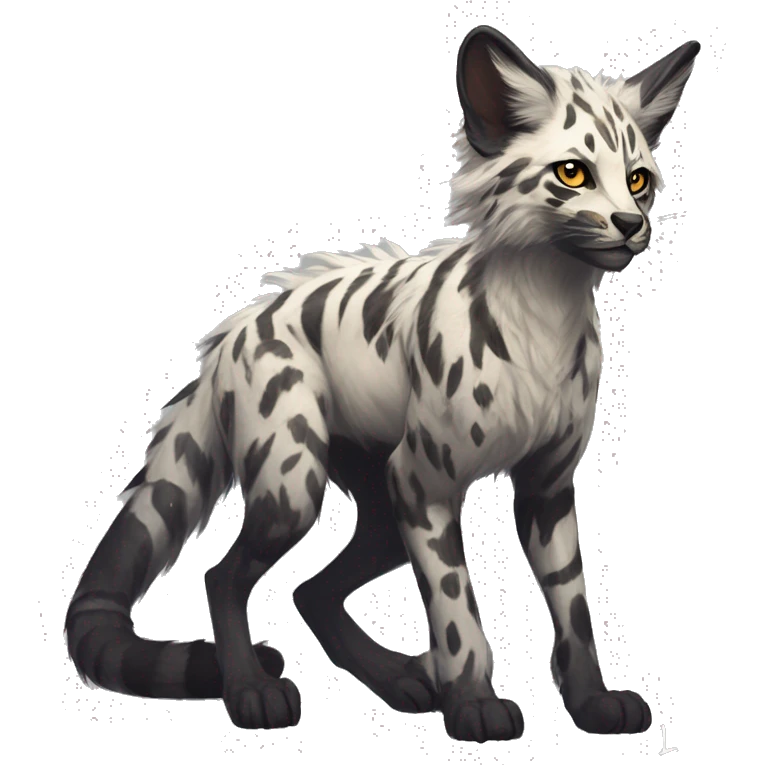 Modern Feral Rare Fantasy Vernid-Trico-species by LiLaiRa, random markings, full body emoji