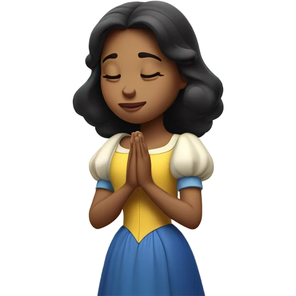 Snow White praying with eyes closed emoji