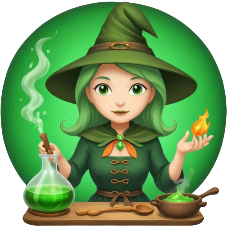 green witch cooking potion emoji