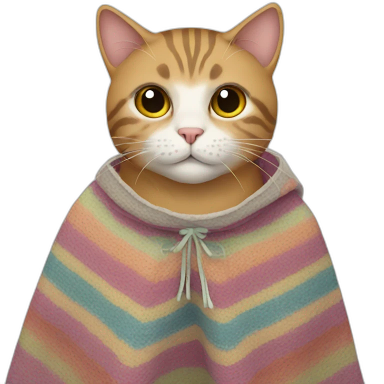 a cat in a poncho emoji