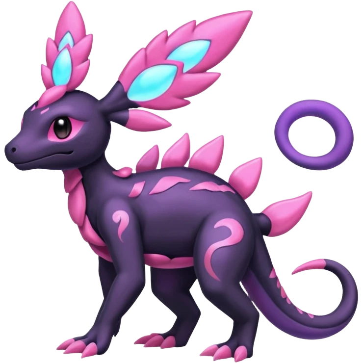 Shiny Dusknoir-Salandit-Sylveon-Fakémon-hybrid-creature (full body)  emoji
