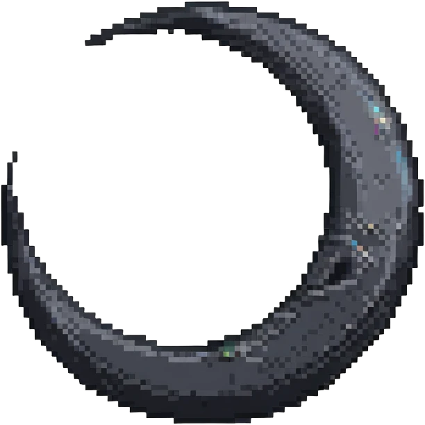 crescent moon in pixel art style emoji