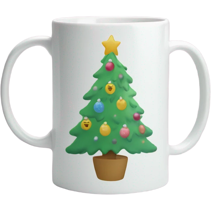 pastel Christmas tree mug  emoji