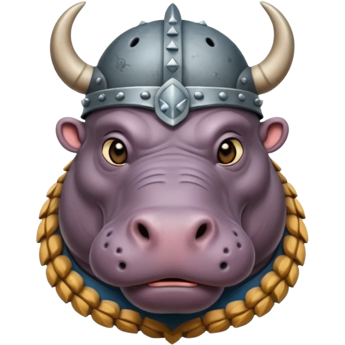 hippo viking ancient with tatooed emoji