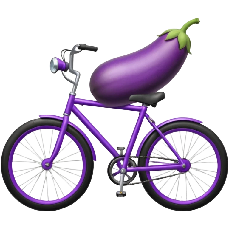 An eggplant on a bike emoji