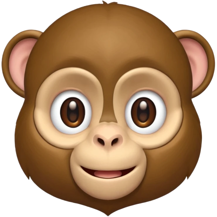 Cute 2.5D shading Graphics. Front View Monkey. emoji