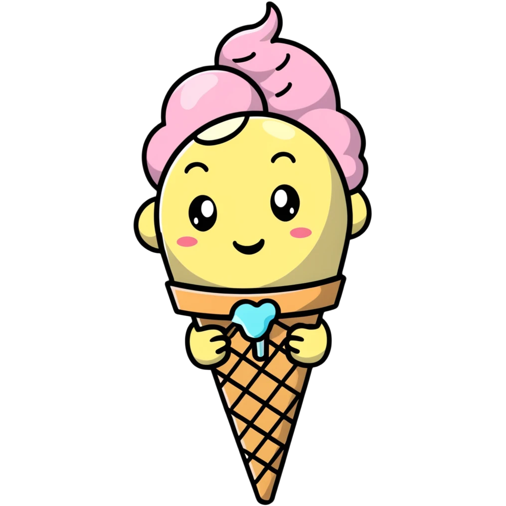 girl holding ice cream emoji