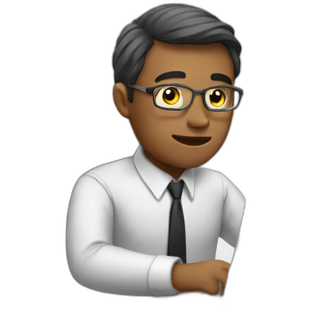 Man working in office emoji