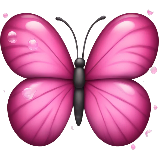 A pink butterfly with bubbles around it  emoji