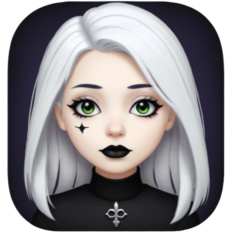 goth girl white hair emoji