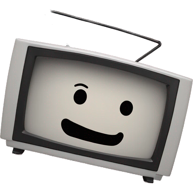 flat television with happy redscreenn  emoji