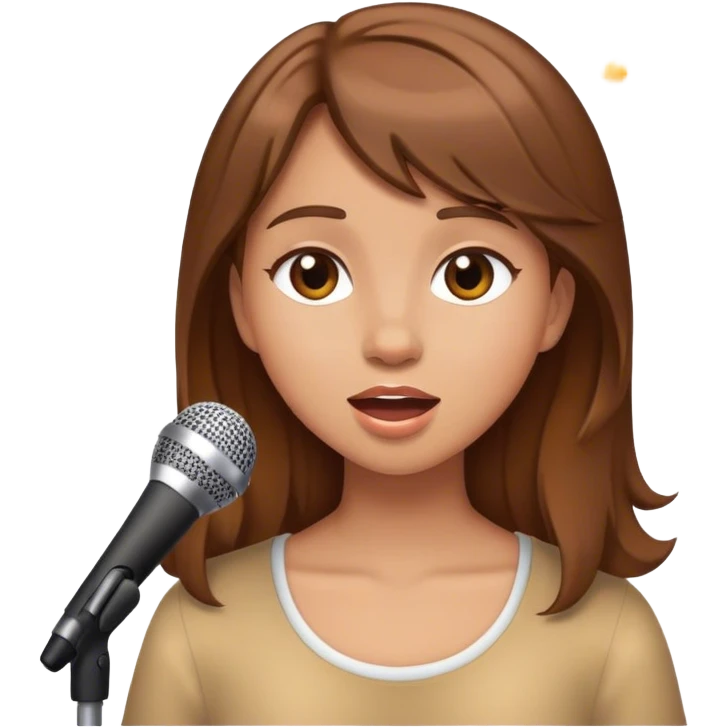 唱歌棕发女孩 emoji