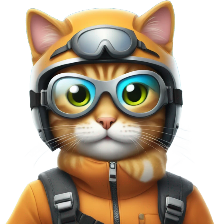 Cat snowboarding  emoji