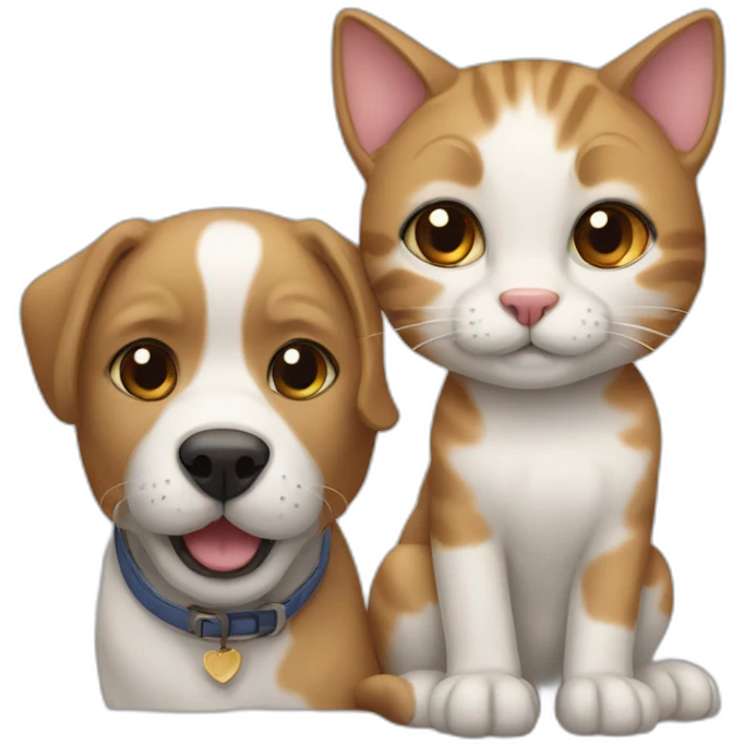 Cat with dog  emoji
