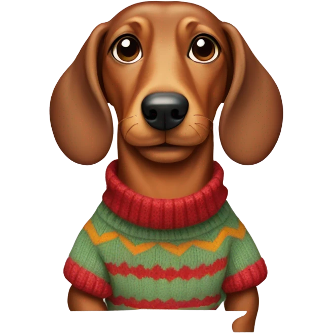 wiener dog with sweater emoji
