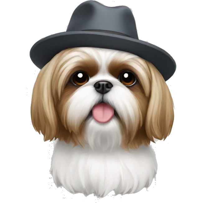 Shih tzu in a hat emoji