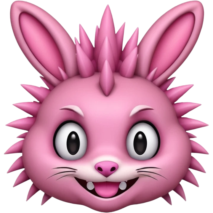 Bunny monster smiling with large eyes and spiky teeth  emoji