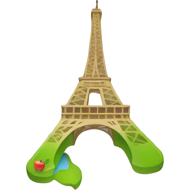 map of Paris, Apple emoji style emoji
