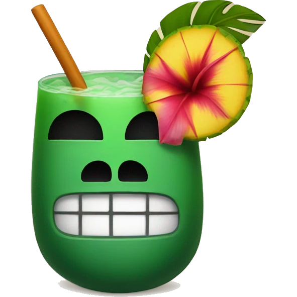 Tiki drinks with friends wearing Hawaiian shirts emoji