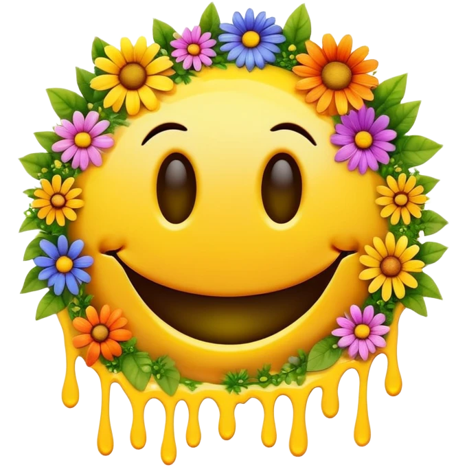 smiley melted garden flowers  emoji