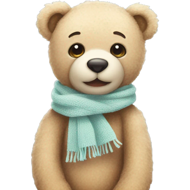 pastel teddy bear with scarf emoji