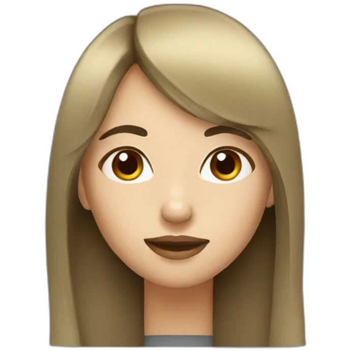 woman with dark long hair and bangs emoji