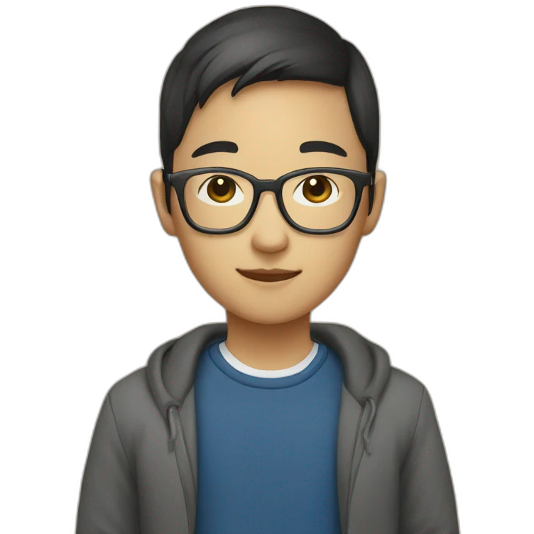 Catholic Asian student with glasses emoji
