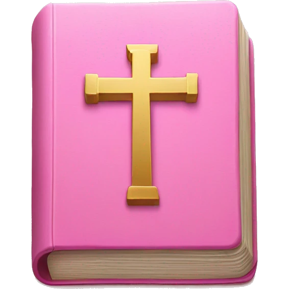 pink bible with gold cross on emoji