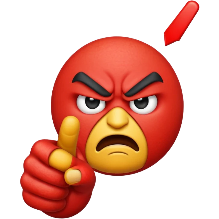 Angry emoji pointing at you emoji