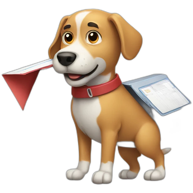 dog carrying mail emoji