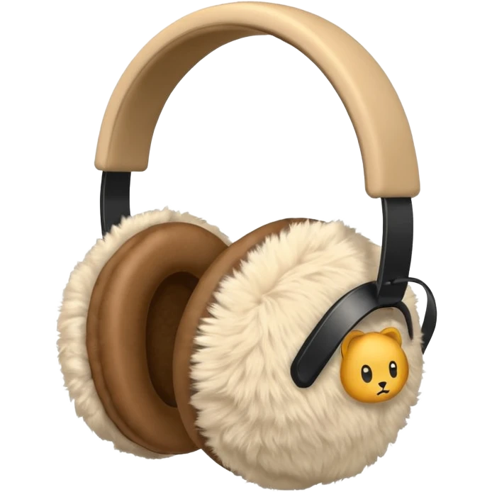 Warm beige completely fluffy earmuffs emoji