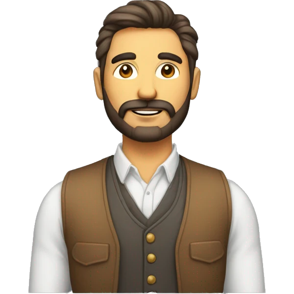 Hombre con barba y coleta de caballo  emoji