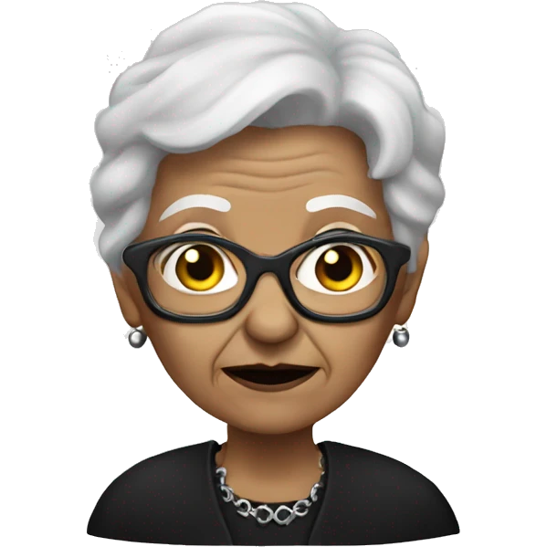 Goth grandma emoji