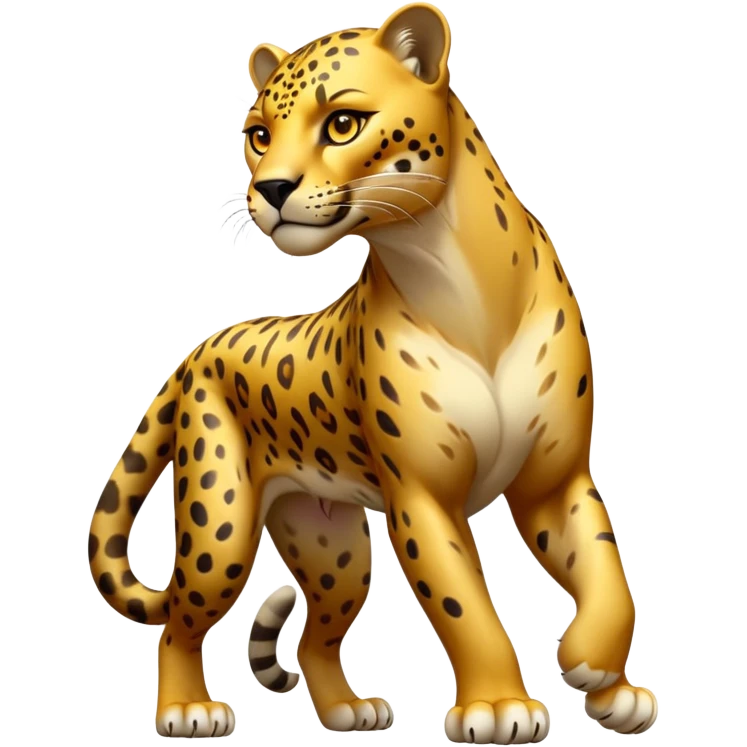 cinematic-jaguar-realistic-full-body-standing-emoji,-muscular-and-stealthy-frame-ready-to-pounce,-long-tail-curving-slightly,-head-tilted-dramatically,-sleek-golden-fur-with-dark-rosettes,-piercing-yellow-eyes,-simplified-yet-realistic emoji