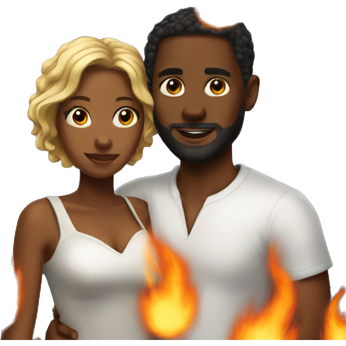 black love with fire emoji