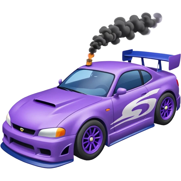 Purple and navy blue car doing a drift. emoji