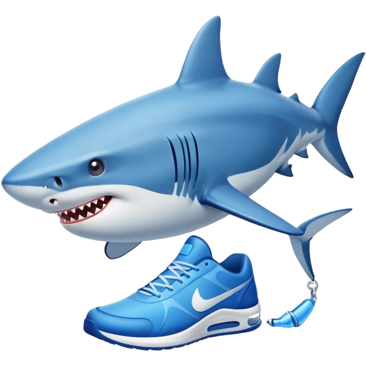 Shark with blue Nikes on  emoji