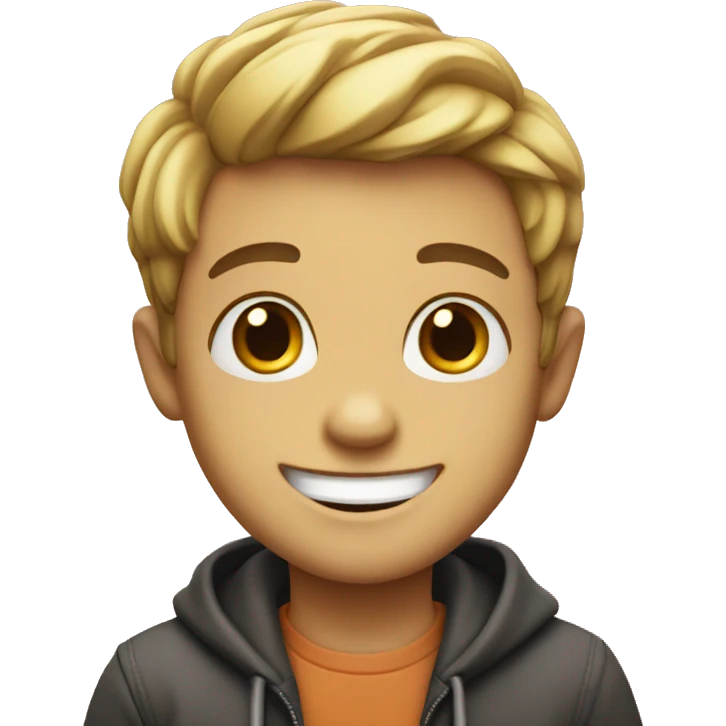 Fun boy with smile emoji