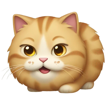 Fat cat, smiling emoji