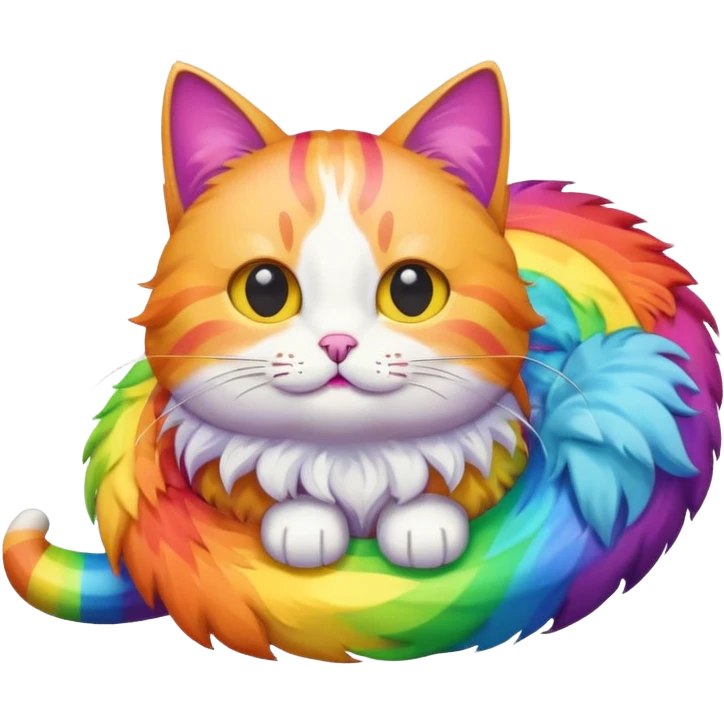 Cat ona rainbow emoji