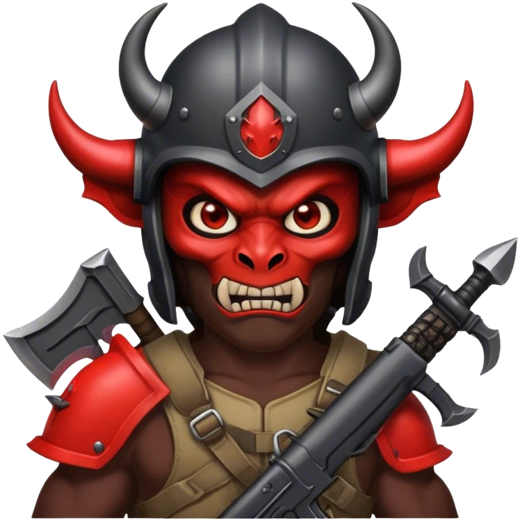Diablo con casco de cdn con arma emoji